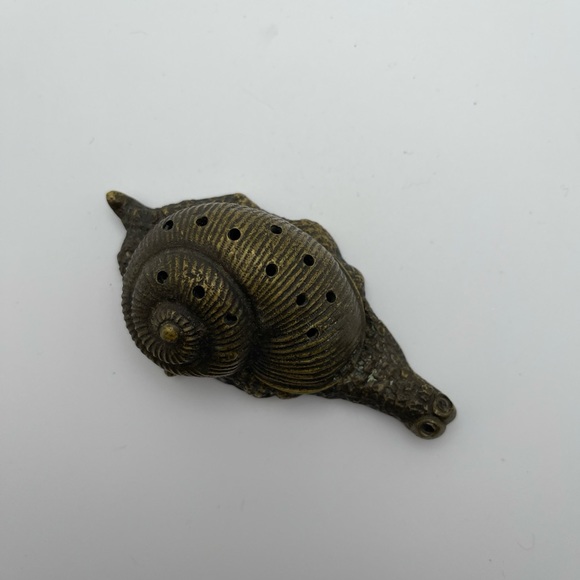 ANTIQUE TOOTHPICK DISPENSER ART DECO BRONZE SNAIL ORNAMENTED SCULPTURE 1920´S - Picture 8 of 10
